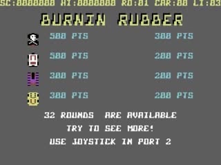 Burnin rubber commodore 64