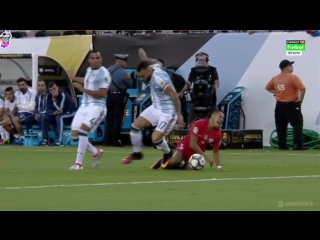 Alexis sanchez gets stamped on vs argentina