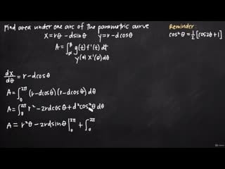 [28 polar & parametric calculus with parametric curves] 241 area under one arc or loop of a parametric curve