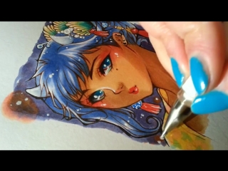 Coloring speedpaint with copics little demon
