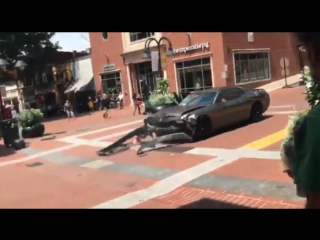 Another angle of the car running over protestors in #charlottesville