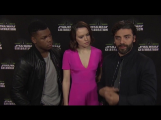 Daisy ridley, john boyega oscar isaac interview star wars celebration 2015