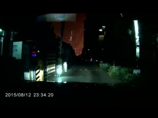 Tianjin port explosion through a car dash cam