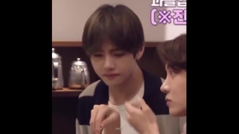 Not at taehyung shedding a tear and looking at hobi in the most devastating way just to