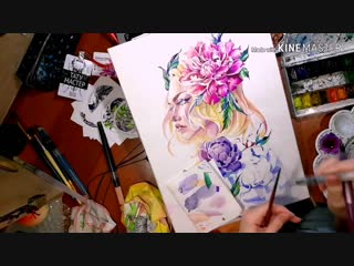 Peony girl by linia timelapse