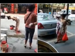 Woman gives birth on street while shopping in china