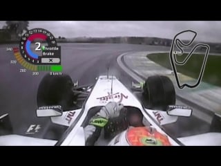F1 2009 brazilian gp rubens barrichello onboard pole position lap