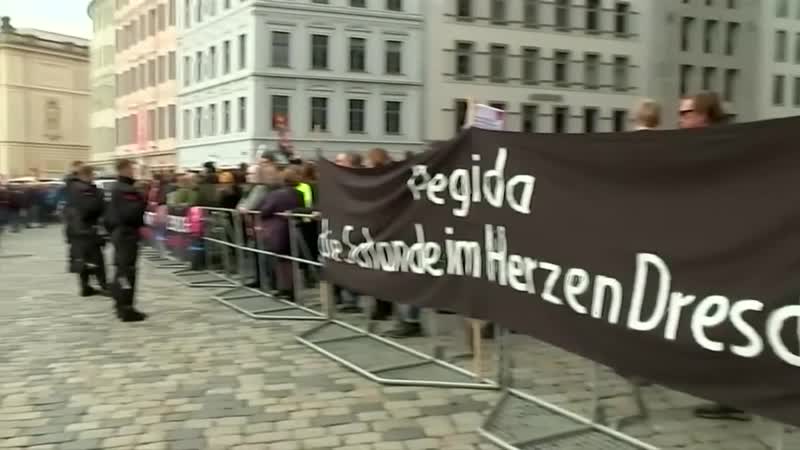 Dresden pegida jahrestag tausende menschen waren bei demo und gegendemo unterwegs