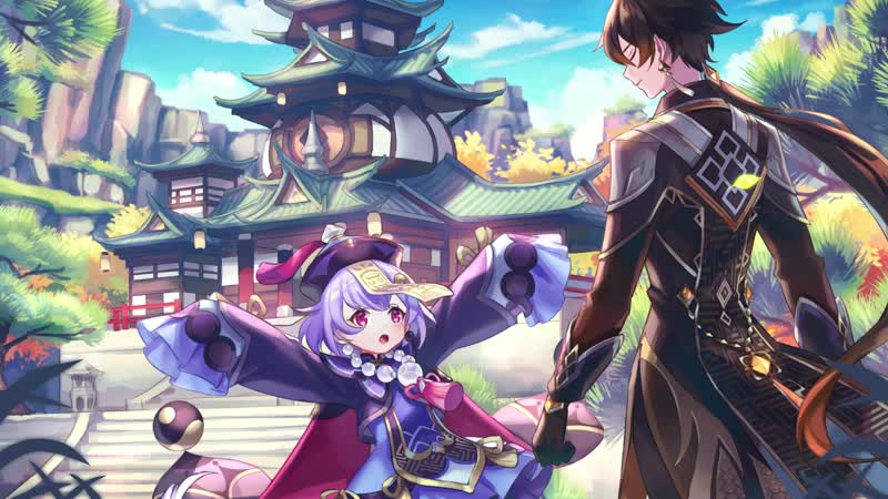 Ци ци и чжун ли / qiqi &amp; zhongli genshin impact