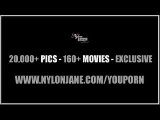 Porn milf nylon jane teases guy with her nylon covered feet rubbing all over his face and cock mp4