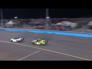 Johnny sauter, john hunter nemechek battle it out in final laps at phoenix