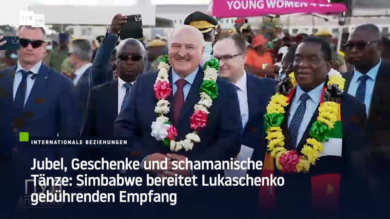 Jubel, geschenke und schamanische tänze simbabwe bereitet lukaschenko gebührenden empfang