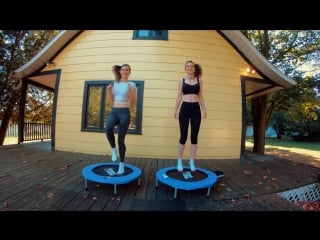 Sports bra vs no bra trampoline test!(with twin sister)