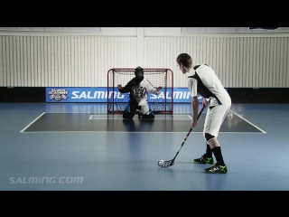 Salming academy shooting wrist shot forehand