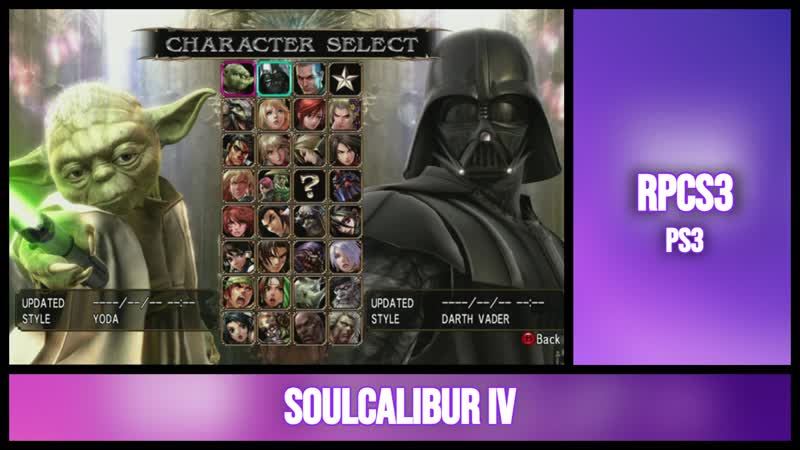 Soulcalibur iv darth vader и yoda [rpcs3 ps3 7gen]