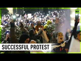 Georgians celebrate foreign agent bill withdrawal