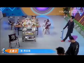 Jackson is trying the skateboard but the skateboard hit his bird please