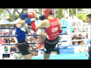 71kg manoli michalis (cyp) vs zayakin ruslan (kaz) world university muaythai championships 2018, pattaya, thailand