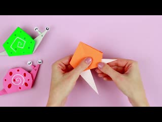 Оригами из бумаги улитка origami paper snail