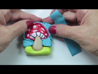 Polymer clay mushroom millefiori cane murrina hongo fungo