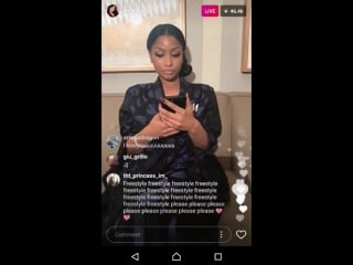 نيكي ميناج لايڤ في الانستغرام كامل لأول مرة في التاريخ nicki minaj live on instagram full