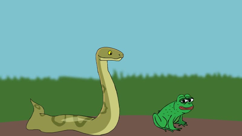 Змея и лягушка (анимация)