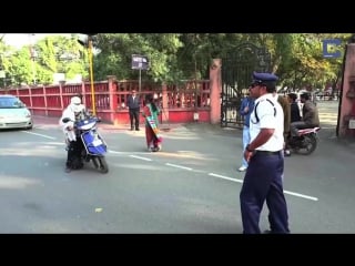 Indian moonwalking traffic cop