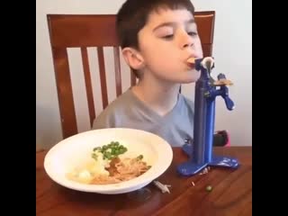 Disabled young porn with no arms invents a way to feed himself so that he feels independent and doesn't have to rely on others