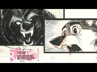 Balto fight scene storyboard drawings