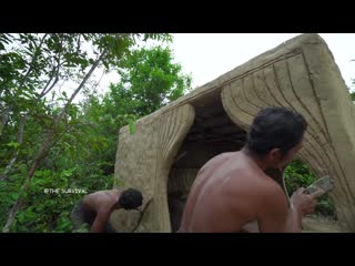 [the survival] how to build the most 3in1 temple house and tunnel swimming pools