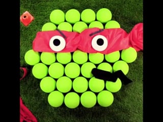Here's one way to have a ball in gym class @tmnt style! 😂🎾🏀⚽️ #stopmotion