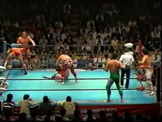 Jun akiyama/mitsuharu misawa/tsuyoshi kikuchi vs dan kroffat/doug furnas/johnny smith