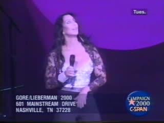 Cher live, 2000 i still havent found what im looking for, if i could turn back time believe