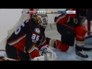 Gotta see it gibson makes huge save on gaudreau in dying seconds