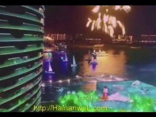 Fantastic concert and fireworks 2018 on the bulk island of phoenix in sanya, hainan, china