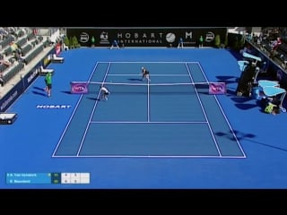 A shot to genie bouchard in hobart