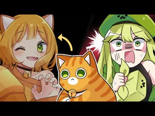 Кошка против крипера | cat girl hits creeper (minecraft anime)