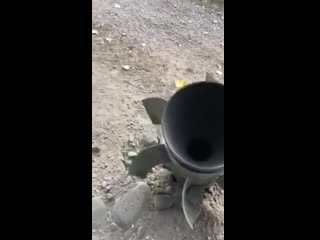 Video purportedly from nagarno karabakh of a rocket fired from a 9k58 smerch mlrs (possibly a 9m55k) that didn’t detonate