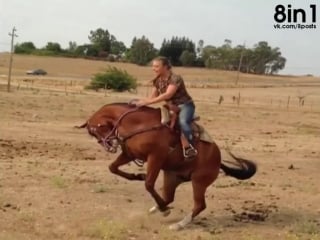 Лошадь реально очень не хотела наездницу и прыгнула через себя на спину / woman gets thrown off her horse