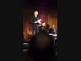 Tom hiddleston reading anna karenina at dickens vs tolstoy debate, october 2, 2018