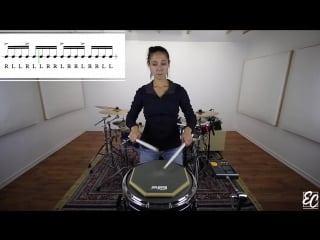 Diddle control on practice pad (emmanuelle caplette)