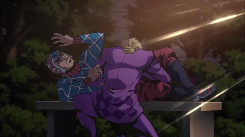 Jjba джорно "лечит" мисту