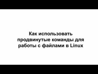 Linux5 как использовать продвинутые команды для работы с файлами в linux