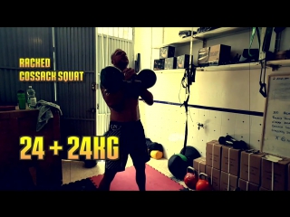 Heavy porn leg session with kettlebells → serious workout