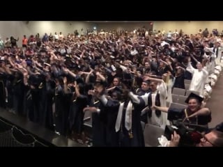 North brunswick high school seniors perform michael jackson’s ‘man in the mirror’ during their graduation ceremony, 2018