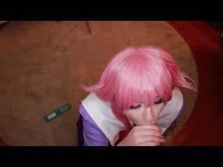 Yuno gasai sex porno cosplay; blowjob, minet, deepthroat; solo [future diary]