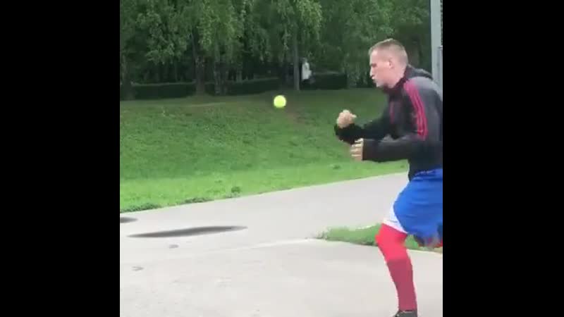 Тренироа боксёра с теннисным мячом nhtybhjdrf,jrc`hf c ntyybcysv vzxjv