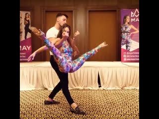 Maycheal mrad and mayra dance bachata at dubai sensual weekend festival in dubai, united arab emirates