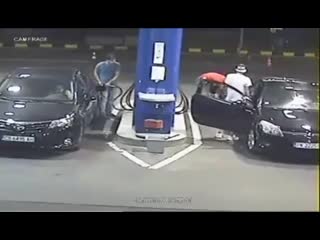 Gas station worker takes precautionary measures after customer refused to put out his cigarette