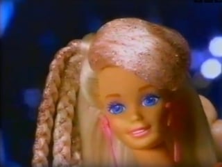 Glitter hair barbie doll 1993 mattel commercial 1994 старая реклама куклы барби "блестящие волосы"